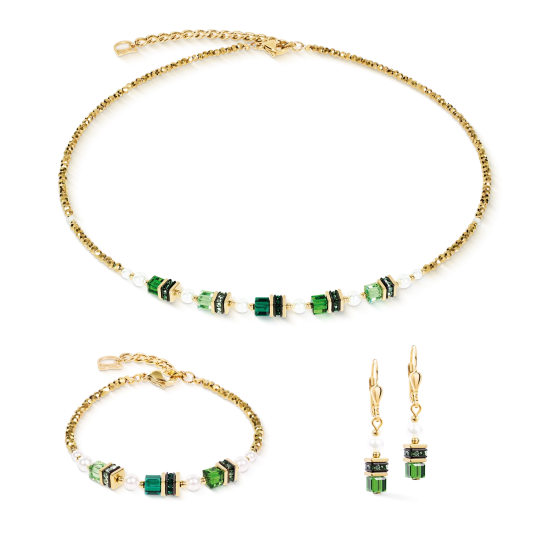 Coeur De Lion Necklace Sparkling Princess gold-emerald - 20009593