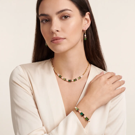 Coeur De Lion Necklace Sparkling Princess gold-emerald - 20009593