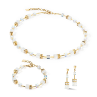 Coeur De Lion GeoCUBE® Iconic Nature earrings gold white - 20009599