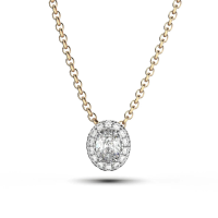 14K Gouden Ketting Met DIamanten Hanger - 20009733