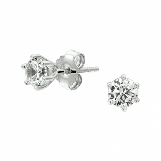 zilveren oorknoppen zirkonia 3mm - 20007493