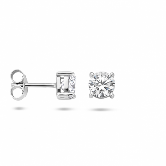 Zilveren oorknoppen zirkonia 6mm - 20007494