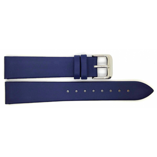 Plain soft calf leather watch strap with stainless steel buckle and soft nubuck lining. - 20002150