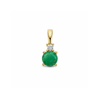 hanger smaragd en diamant 0.02ct h p1 - 20004173