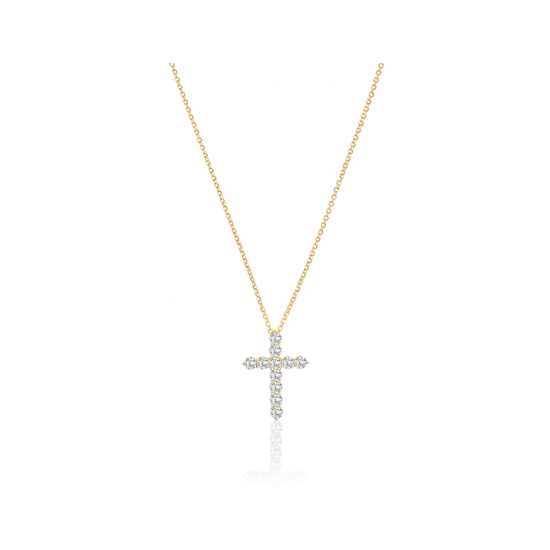 SIF JAKOBS JEWELLERY BELLUNO CROCE NECKLACE SJ-N2394-CZ-YG - 20007693
