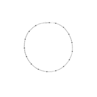 SWING JEWELS NOUVEAU 14K WHITE GOLD NECKLACE W. BLACK CZ. SWDN10085-W12. - 20007093