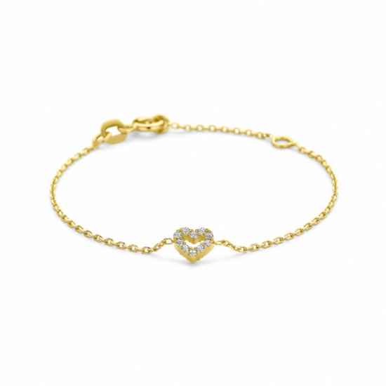 armband hart zirkonia 11 + 2 cm - 20007869