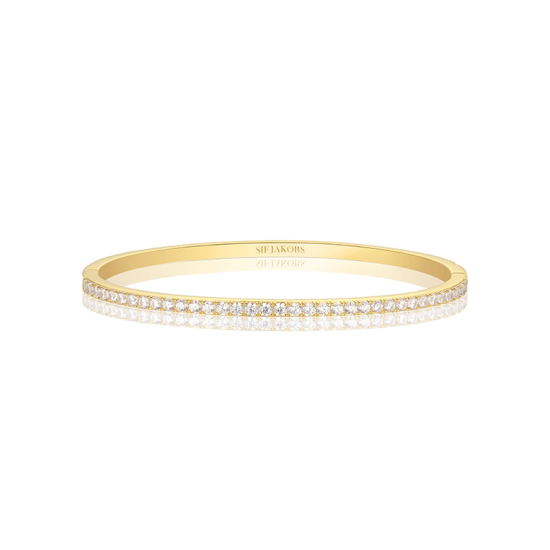 SIF JAKOBS JEWELLERY ELLISSE BANGLE WITH WHITE ZIRCONIA SJ-BG2344-CZ-YG-L - 20008451