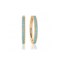 SIF JAKOBS JEWELLERY ELLERA GRANDE EARRINGS WITH TURQUOISE ZIRCONIA SJ-E2869-TQ-YG - 20005377