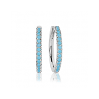 SIF JAKOBS JEWELLERY ELLERA GRANDE EARRINGS WITH TURQUOISE ZIRCONIA SJ-E2869-TQ - 20005369