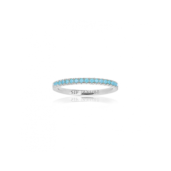 SIF JAKOBS JEWELLERY ELLERA RING WITH TURQUOISE ZIRCONIA SJ-R2869-TQ-YG-54 - 20007491