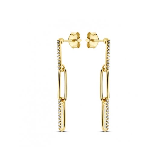 SWING JEWELS EARRINGS 14K YELLOW GOLD POLISHED WITH WHITE DIAMOND 0,144CT SWGDE0009-Y - 20007107