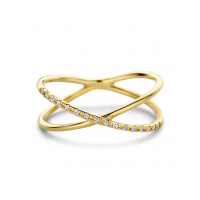 SWING JEWELS RING 14K YELLOW GOLD POLISHED WITH WHITE DIAMOND 0,08CT SWGDR0010-Y-54 - 20007101