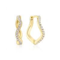 SIF JAKOBS JEWELLERY ELLERA WAVES GRANDE EARRINGS SJ-E3869-CZ-YG - 20008142