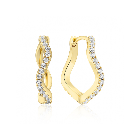 SIF JAKOBS JEWELLERY ELLERA WAVES GRANDE EARRINGS SJ-E3869-CZ-YG - 20008142 SIF JAKOBS JEWELLERY ELLERA WAVES GRANDE EARRINGS SJ-E3869-CZ-YG - 20008142