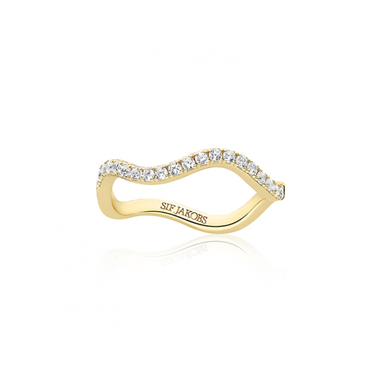 SIF JAKOBS JEWELLERY ELLERA WAVES RING SJ-R3869-CZ-YG-52 - 20008121 SIF JAKOBS JEWELLERY ELLERA WAVES RING SJ-R3869-CZ-YG-52 - 20008121