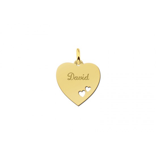 Goud hart met 2 hartjes - 603231 Goud hart met 2 hartjes - 603231